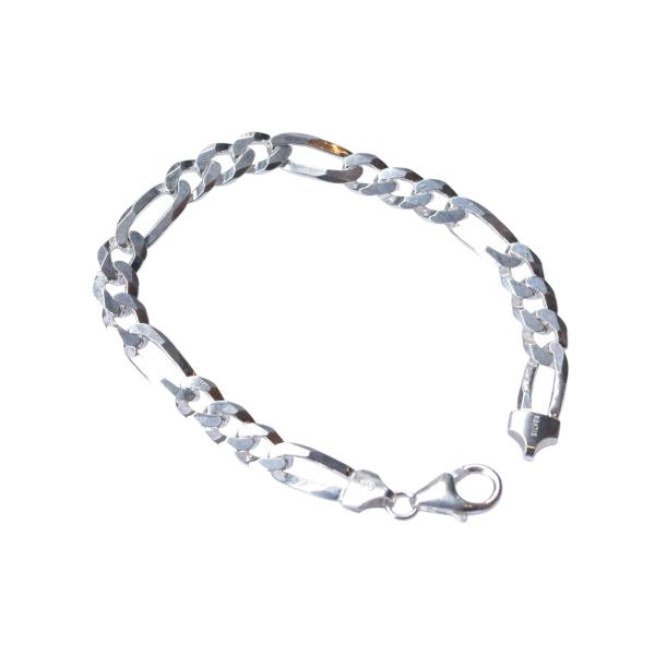 925 スターリング シルバー 7.5mm フィガロ ブレスレット ネックレス シルバー