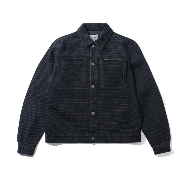 BUTTER GOODS バターグッズ Grid Denim Jacket Black ブラック メ...