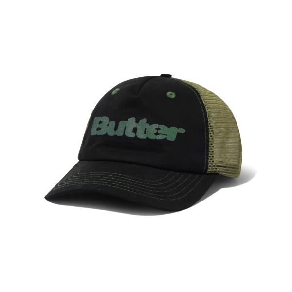 BUTTER GOODS バターグッズ  Stencil Trucker Cap Black ブラッ...