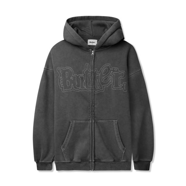 BUTTER GOODS Breakdown Zip-Thru Hood ウォッシュブラック フルジ...