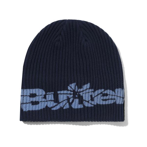 BUTTER GOODS Smashed Logo Knit Cap Navy ネイビー ビーニー ...