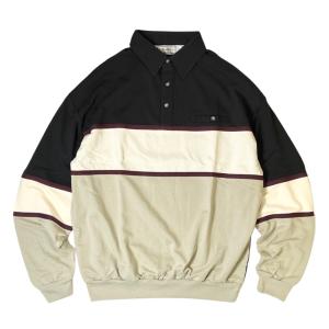 [SALE]LORD DANIEL Classics by Palmland L/S ホライゾンタル ストライプ バンデッド ボトム シャツ トープ メンズ/ポロシャツ/ロードダニエル｜rawdrip