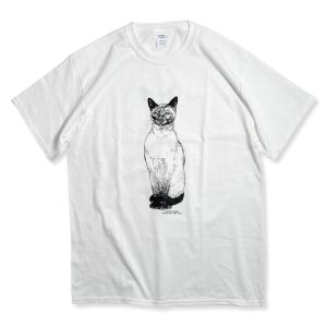 Coming & Going Designs シャム キャット Tシャツ ホワイト メンズ/レディース/犬/猫/シャムネコ｜rawdrip