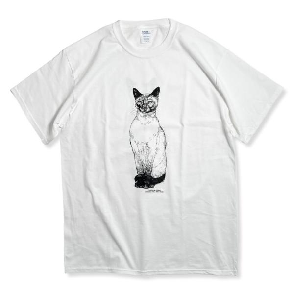 Coming &amp; Going Designs シャム キャット Tシャツ ホワイト メンズ/レディー...