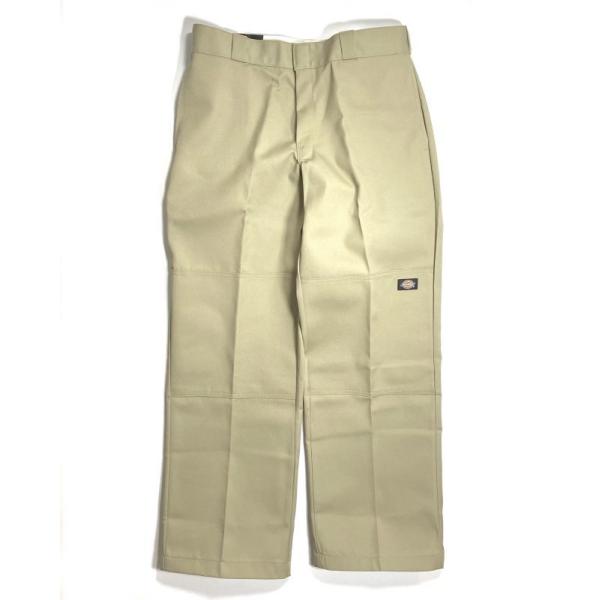 US Dickies ルーズフィット ダブルニー ワークパンツ カーキ