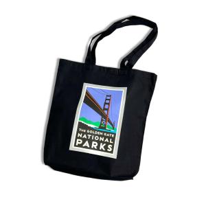 Golden Gate Bridge National Parks トートバッグ ブラック  メンズ レディース 鞄 バック サンフランシスコ ゴールデンゲートブリッジ｜rawdrip