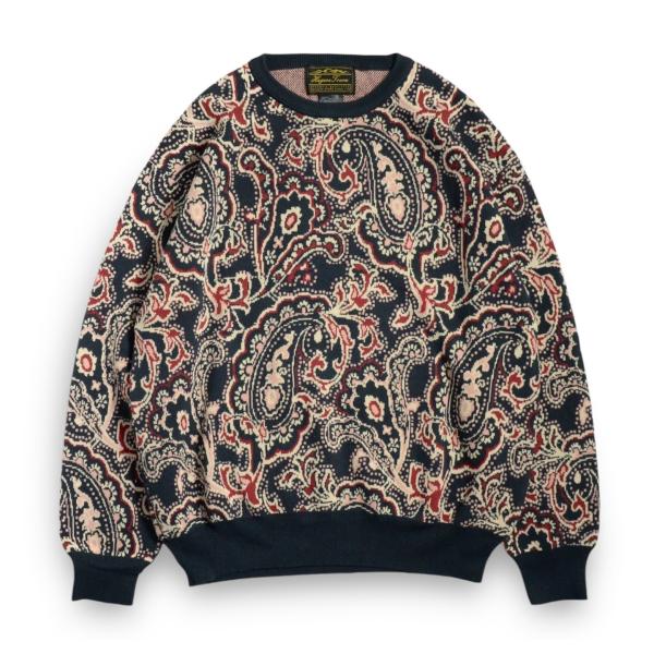 Hagerstown ペイズリー ニット モスグリーン/アイボリー/レッド  メンズ レディース ト...