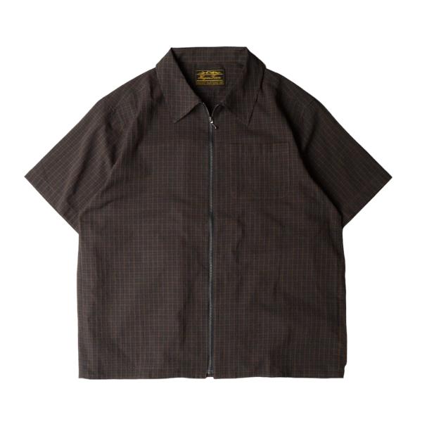 Hagerstown フルジップ チェッカー S/S シャツ ブラック メンズ レディース 半袖シャ...