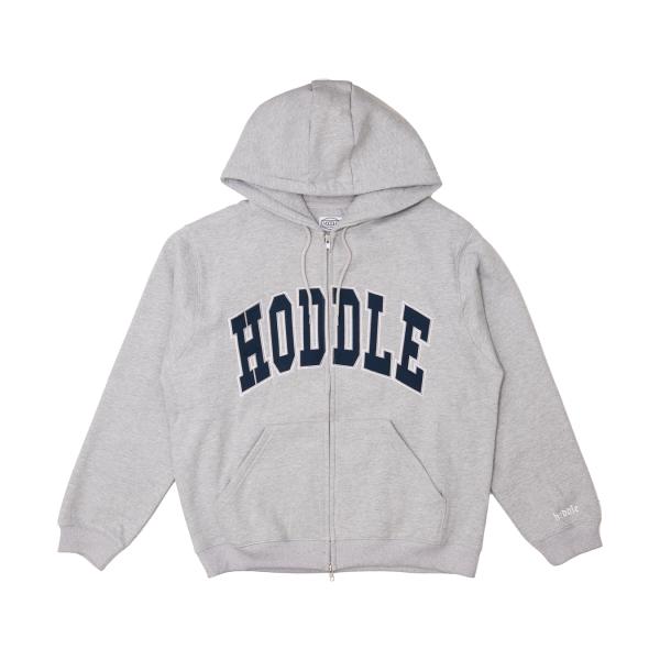 HODDLE Arch Logo Zip Up Hoodie Grey グレー フルジップ フーディ...