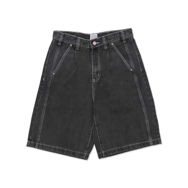 HODDLE Denim Bermuda Shorts Black ブラック バギー ワイド デニム...