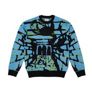 HOODLE Dungeon Jacquard Knit Blue/Black/Green  メンズ ニット トップス ホドル スケートボード｜rawdrip