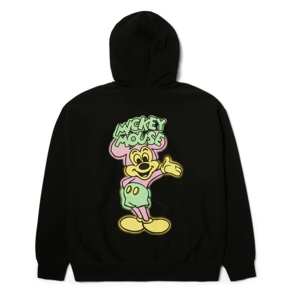 HUFｘDisney Mickey Spray Full Zip Parka - Black ハフ ...