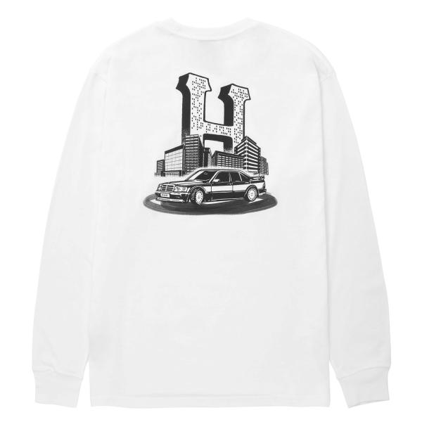 HUF ダウンタウン スピニング L/S Tシャツ ホワイト