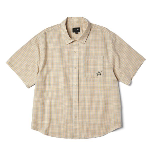 HUF H Star Plaid Shirts - Putty メンズ レディース 半袖シャツ ハフ