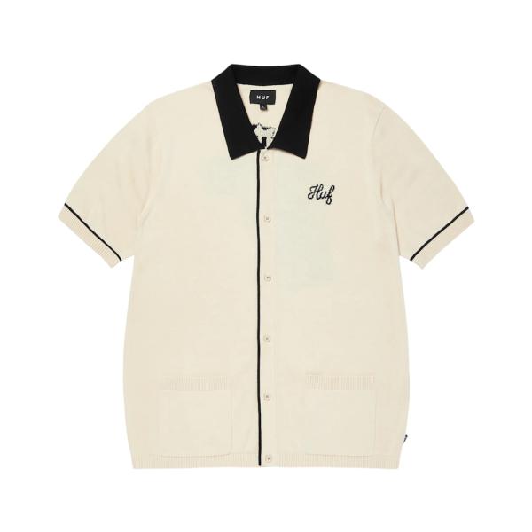 HUF ICARUS KNIT TOP NATURAL メンズ レディース トップス 半袖ポロシャツ...