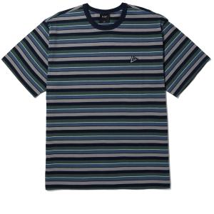 HUF トリプル トライアングル リラックス ニット Tシャツ オイル ブルー メンズ レディース 半袖Tシャツ ハフ｜rawdrip