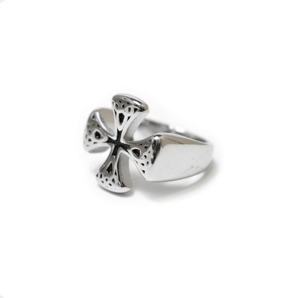 Iron Cross Ring - Silver/Black メンズアクセサリー アイアンクロス シ...