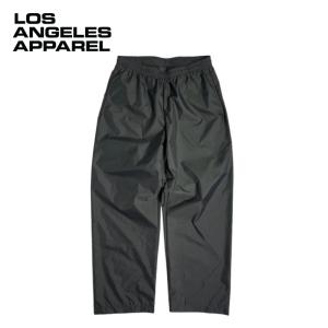 LOS ANGELES APPAREL ライトウェイト ナイロン タフタ ワイドレッグ パンツ チャコール｜rawdrip