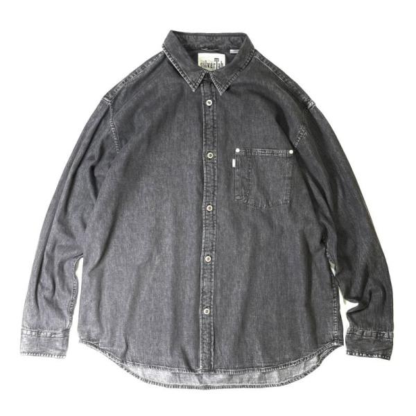リーバイス シルバータブ オーバーサイズド デニム シャツ ストーンウォッシュ ブラック  メンズ/...