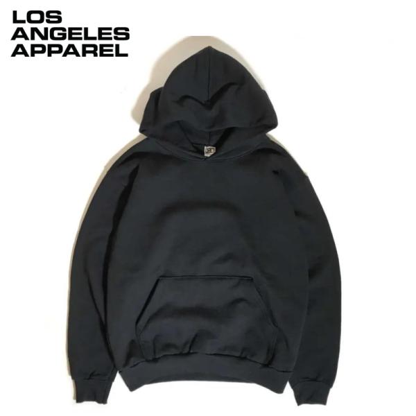 LOS ANGELES APPAREL 14oz ヘビー フリース フーディー ネイビー