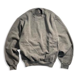 カスタム ロサンゼルスアパレル ピグメントダイ 14oz クルーネック ダークシルバー｜rawdrip