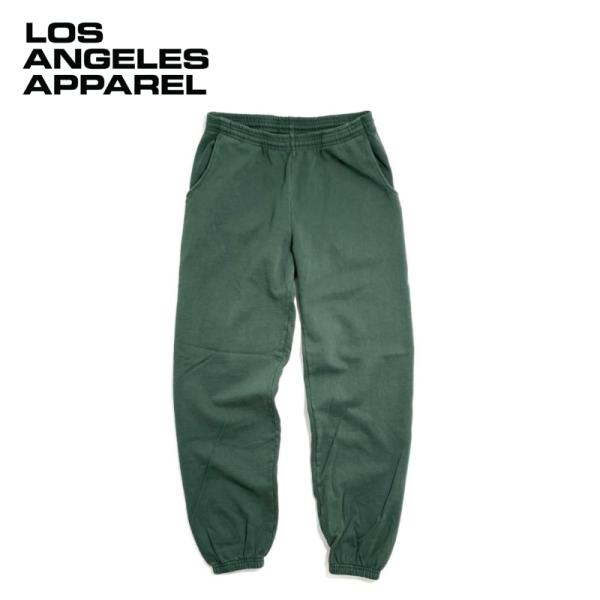 LOS ANGELES APPAREL ガーメントダイ 14oz ヘビー フリース パンツ アイビー