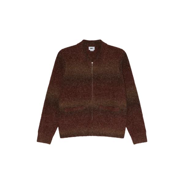 OBEY オベイ ニット カーディガン Anton Gradient Cardigan Brown ...