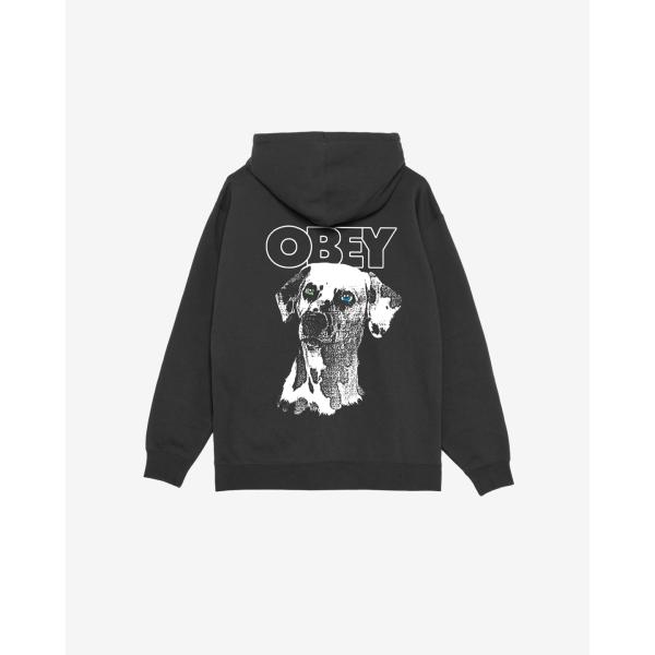 オベイ ダルメシアン プルオーバー フーディー ブラック メンズ レディース パーカー スウェット ...