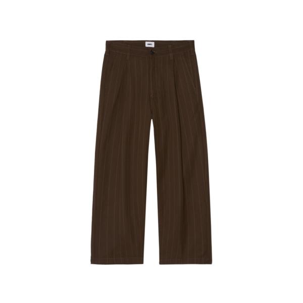 OBEY オベイ DEAN STRIPE PLEATED PANTS BROWN メンズ レディース...