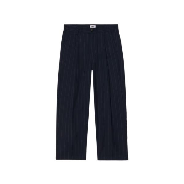 OBEY オベイ DEAN STRIPE PLEATED PANTS NAVY メンズ レディース ...