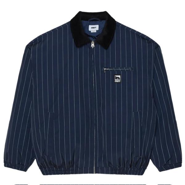 OBEY オベイ Elysian JACKET ストライプNavy Multi ネイビー メンズ レ...