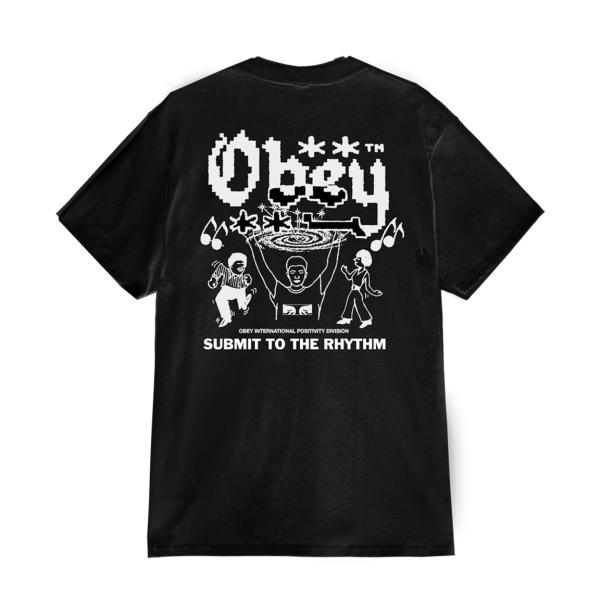 OBEY SUBMIT TO THE RHYTHM S/S Tシャツ BLACK メンズ レディース...
