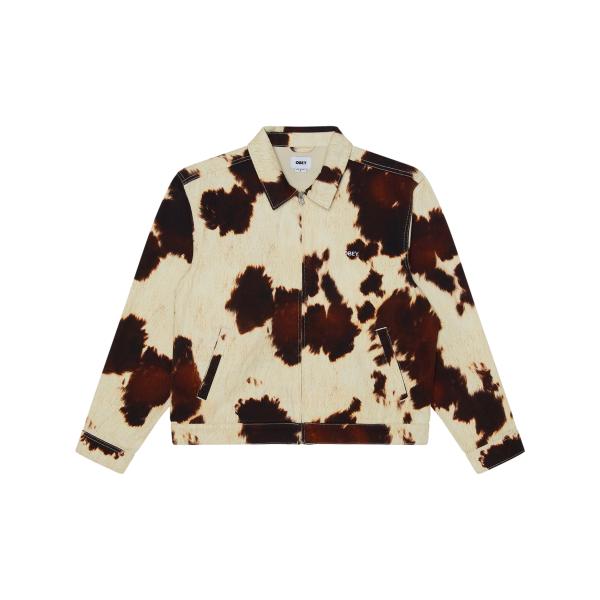 OBEY オベイ ジャケット Work Shop Jacket Cow Print カウ プリント ...