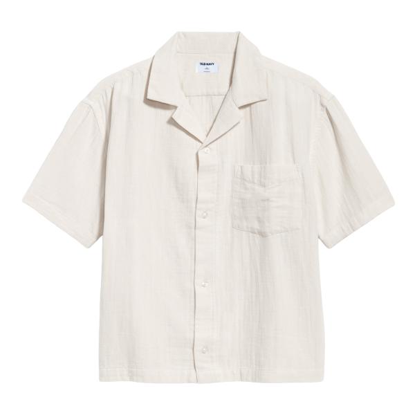 Old Navy オールドネイビー S/S Cropped Heavy Weight Camp Sh...