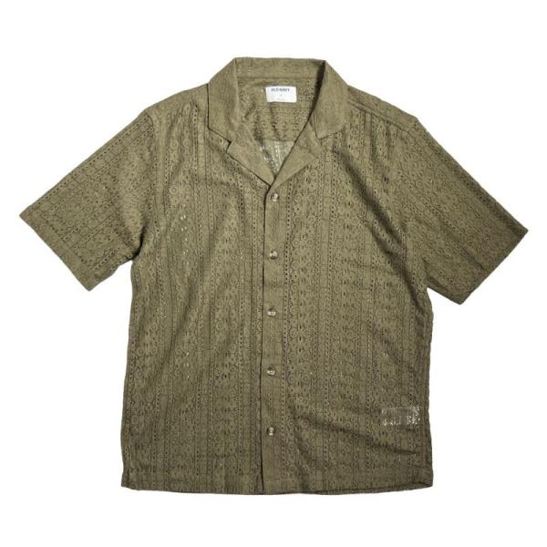 オールドネイビー メッシュ キャンプ シャツ ヘリテージグリーン Old Navy 半袖シャツ メン...