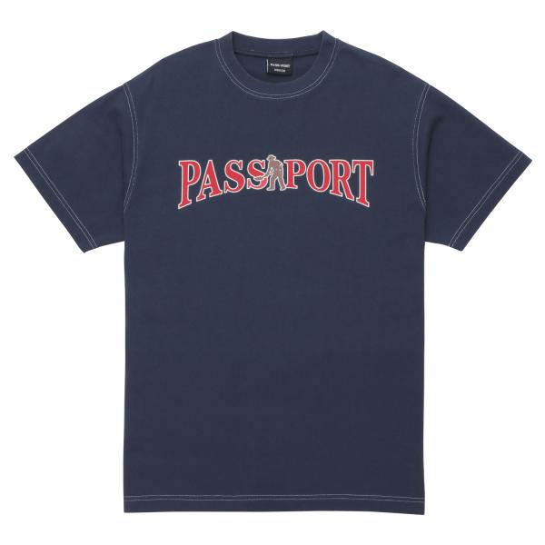 Pass~Port Tシャツ Official Contrast Tee Washed Navy ネ...