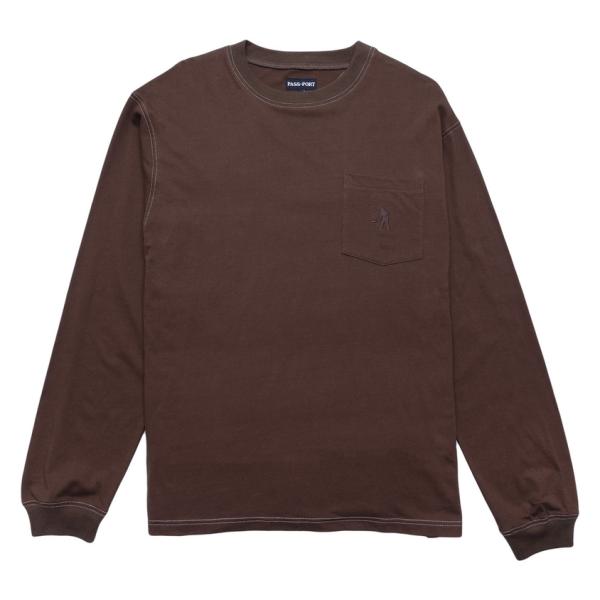PASS~PORT オーガニック ポケット L/S Tシャツ バーク パスポート