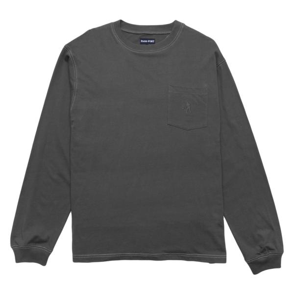 PASS~PORT オーガニック ポケット L/S Tシャツ タール パスポート