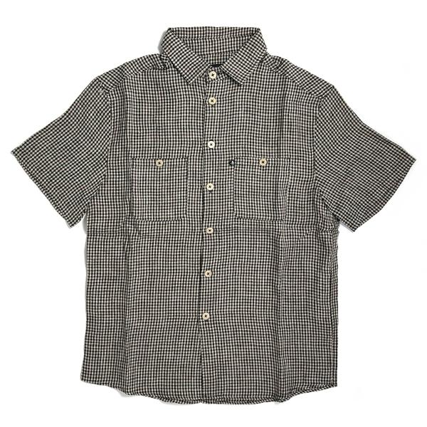 PASS~PORT S/S ワーカーズ チェック シャツ ブラック