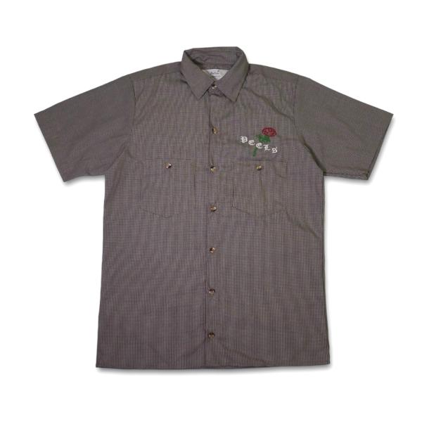 [SALE]PEELS ゴシック プレイド シャツ ブラック ピールズ NYC 半袖シャツ
