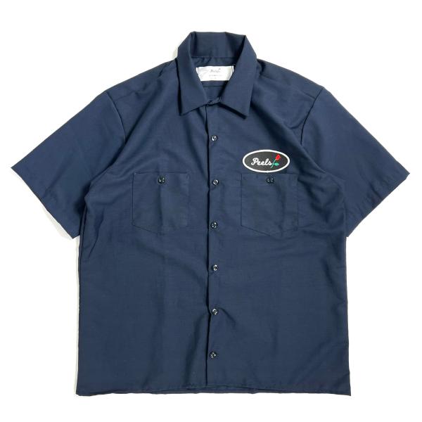 [SALE]PEELS OVAL PATCH S/S WORK SHIRT NAVY/ピールズ ショ...