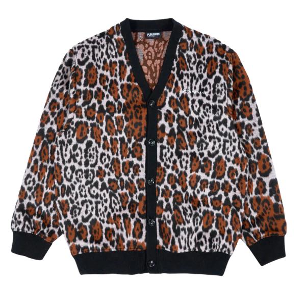 PLEASURES ブージー カーディガン ブラウンマルチ  メンズ/レディース/ニット/セーター/...