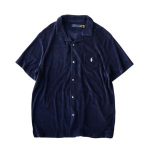 ポロ ラルフローレン S/S  テリー シャツ ネイビー メンズ Polo Ralph Lauren 半袖シャツ US規格｜rawdrip