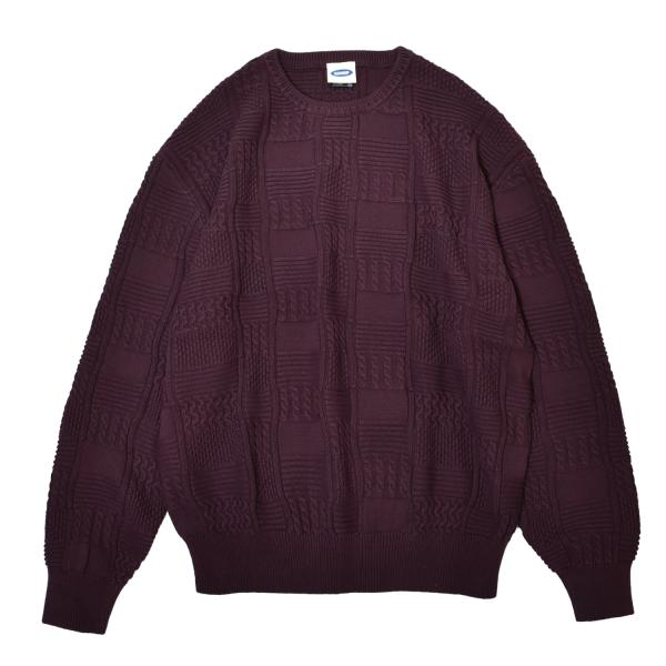 RAWDRIP Original コットン ニット Panel Pattern Crew Knit ...
