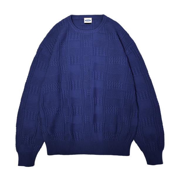 RAWDRIP Original コットン ニット Panel Pattern Crew Knit ...