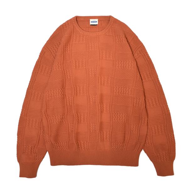 RAWDRIP Original コットン ニット Panel Pattern Crew Knit ...