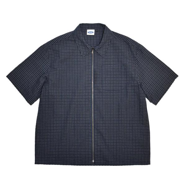 RAWDRIP Original Fullzip Checker S/S Shirt Navy メン...