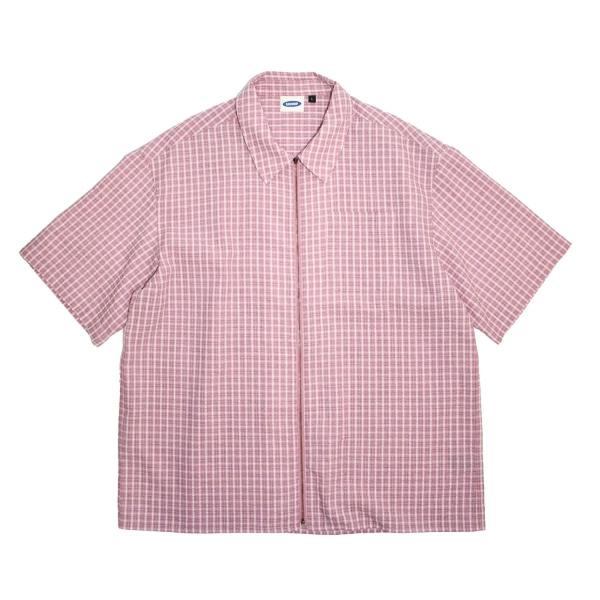 RAWDRIP Original Fullzip Checker S/S Shirt Pink メン...