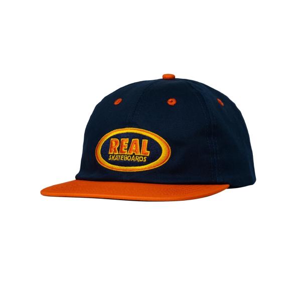 REAL Skateboards Oval Emb Snapback Hat - Navy メンズ ...
