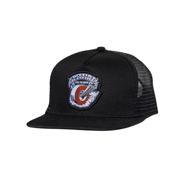 Spitfire Burn Out Snapback Hat - Black/White/Red メ...